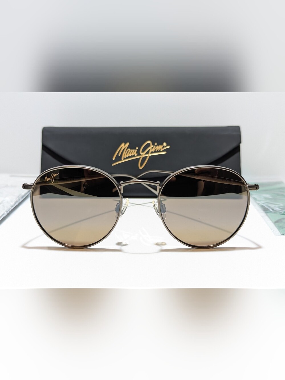 NEW Maui Jim Nautilus Bronze Titanium Polarized HCL Bronze Sunglasses H544N-20C